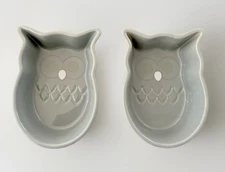 Chantal Grey Owls Set of 2 Ceramic Dish Oven Safe Baking Serving Dishes 1.5 Cups