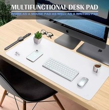 Keyboard Mice Mat Laptop PU Leather Desk Protective Mat Mouse Pad light grey