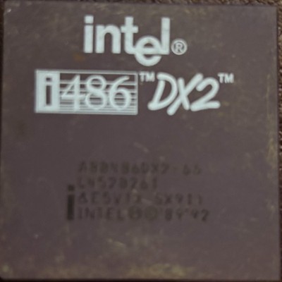 Vintage Intel 486 DX2 66 MHz CPU A80486DX2-66 Rare Vintage Processor
