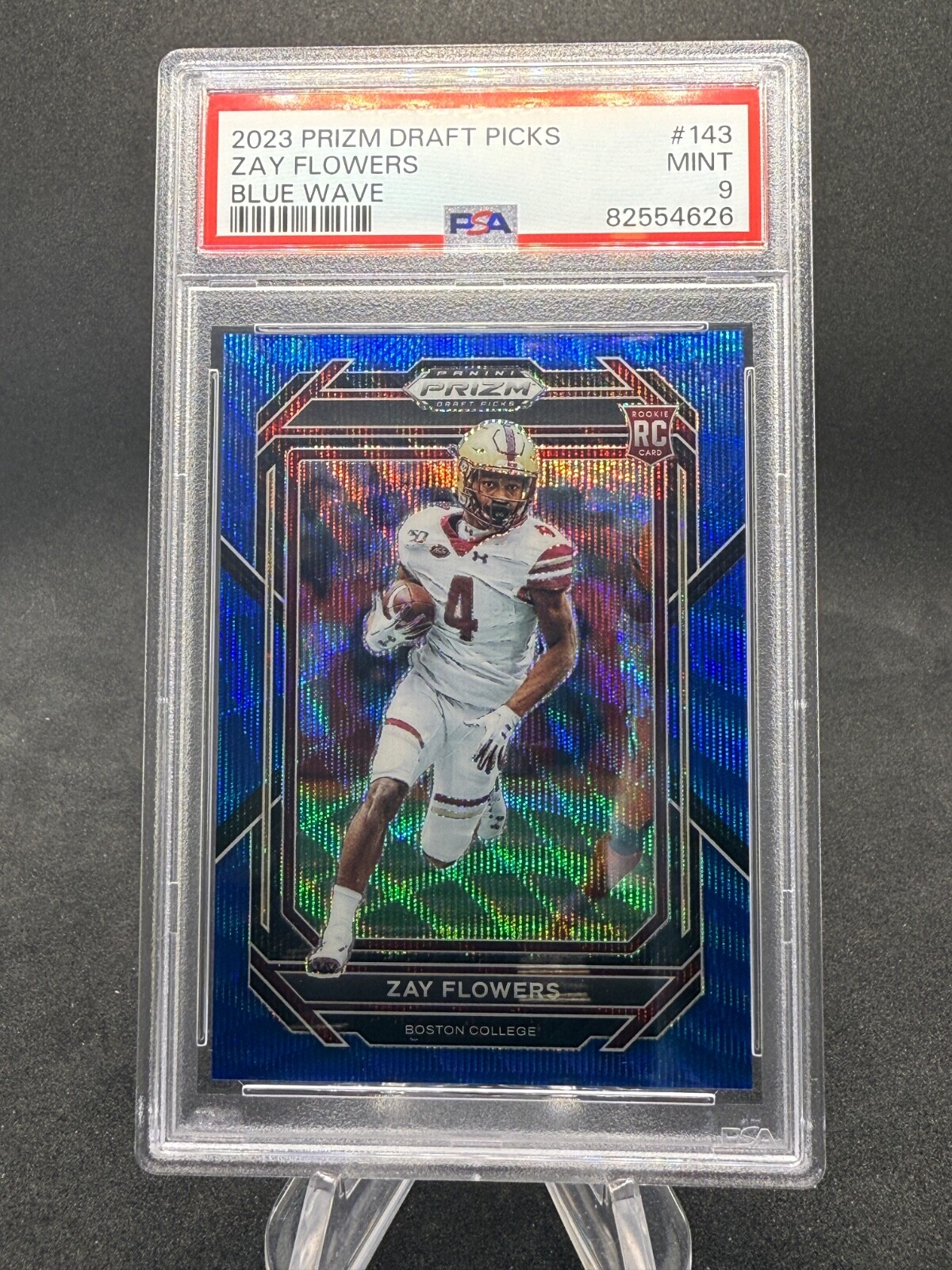 2023 Panini Prizm Draft Picks Blue Wave #/249 ZAY FLOWERS  #143 Ravens Rookie RC