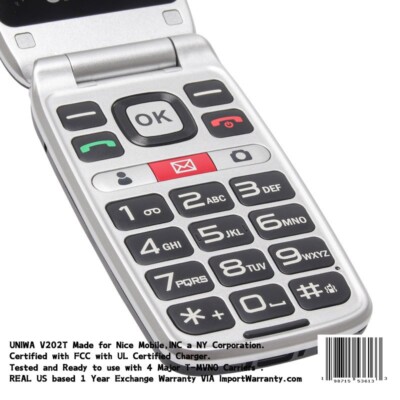 Unlocked 4G Flip Phone With house brand  10,000 MIN / 1000 Text Annual Plan