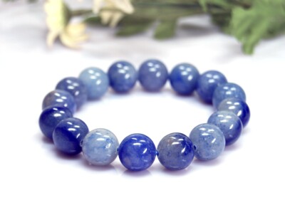 Armband aus dem Edelstein Blauquarz in Kugelform Ø-12 mm 