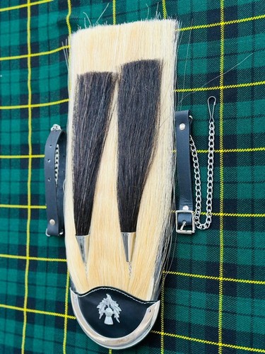 Scottish Long Hair Sporran 100% Original Horse Hair Long Kilt Sporran with chain - Picture 8 of 9