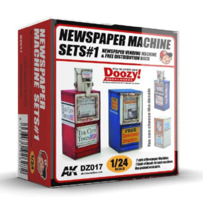 Doozy 1/24 NEWSPAPER MACHINES Resin Model kit (2PCS) Set#1 DZ017