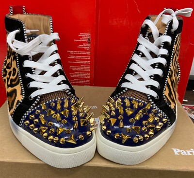 Christian Louboutin Pik Pik Orlato Flat Multi Hightop Size 45 Red