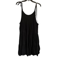 PENN Penningtons Womens Black Sundress Midi Spaghetti Strap Crepe Size 5X