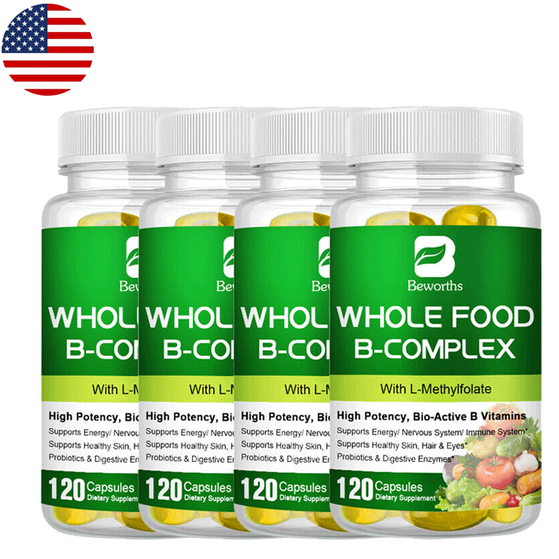 Vitamin B Complex Capsules Super B Vitamin, Energy, Metabolism, Immune