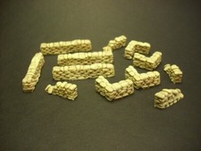 15 mm wargames scenery resin sandbag wall sections 1/100 scale  12pc        542