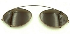 Vintage Calvin Klein 140C Bronze Metal Oval Clip-on Sunglasses Frames Japan