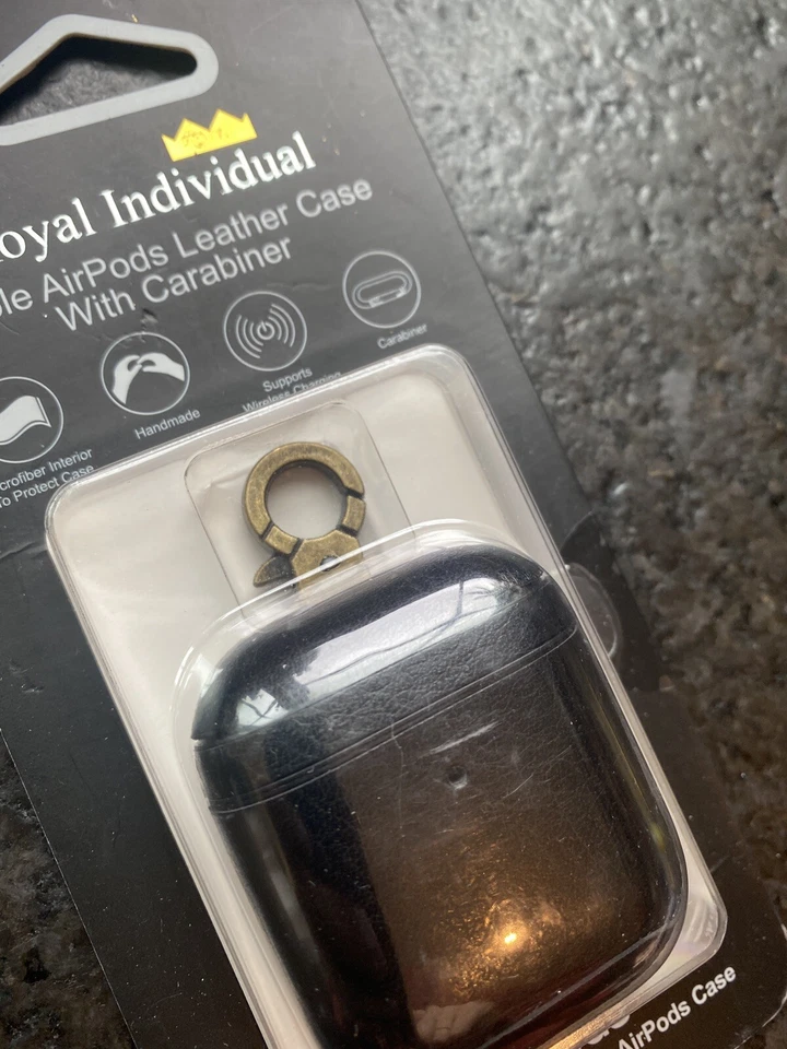 Estuche Royal Individual Inc Airpods con mosquetón-- Cuero negro 🎁 Foto 2 de 3