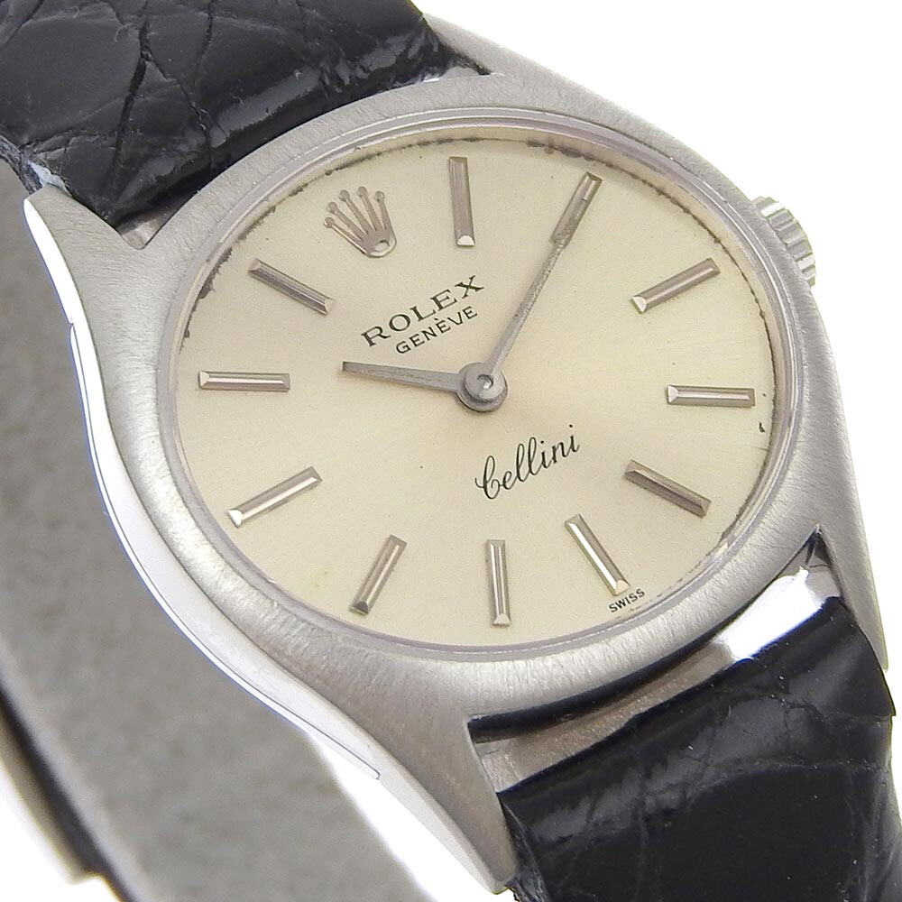 ROLEX Cellini Geneve cal.1600 6618 K18WG Silver dial watch