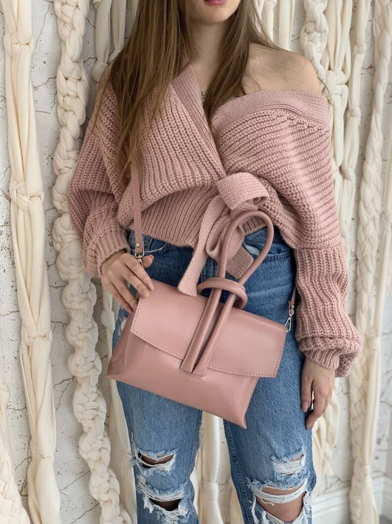 JACQUEMUS Borsa a tracolla donna VERA pelle marrone borsa a tracolla