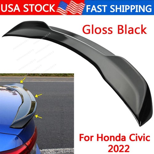Buy For Honda Civic 11th 4Dr 2021 2022 Gloss Black Rear Trunk Spoiler