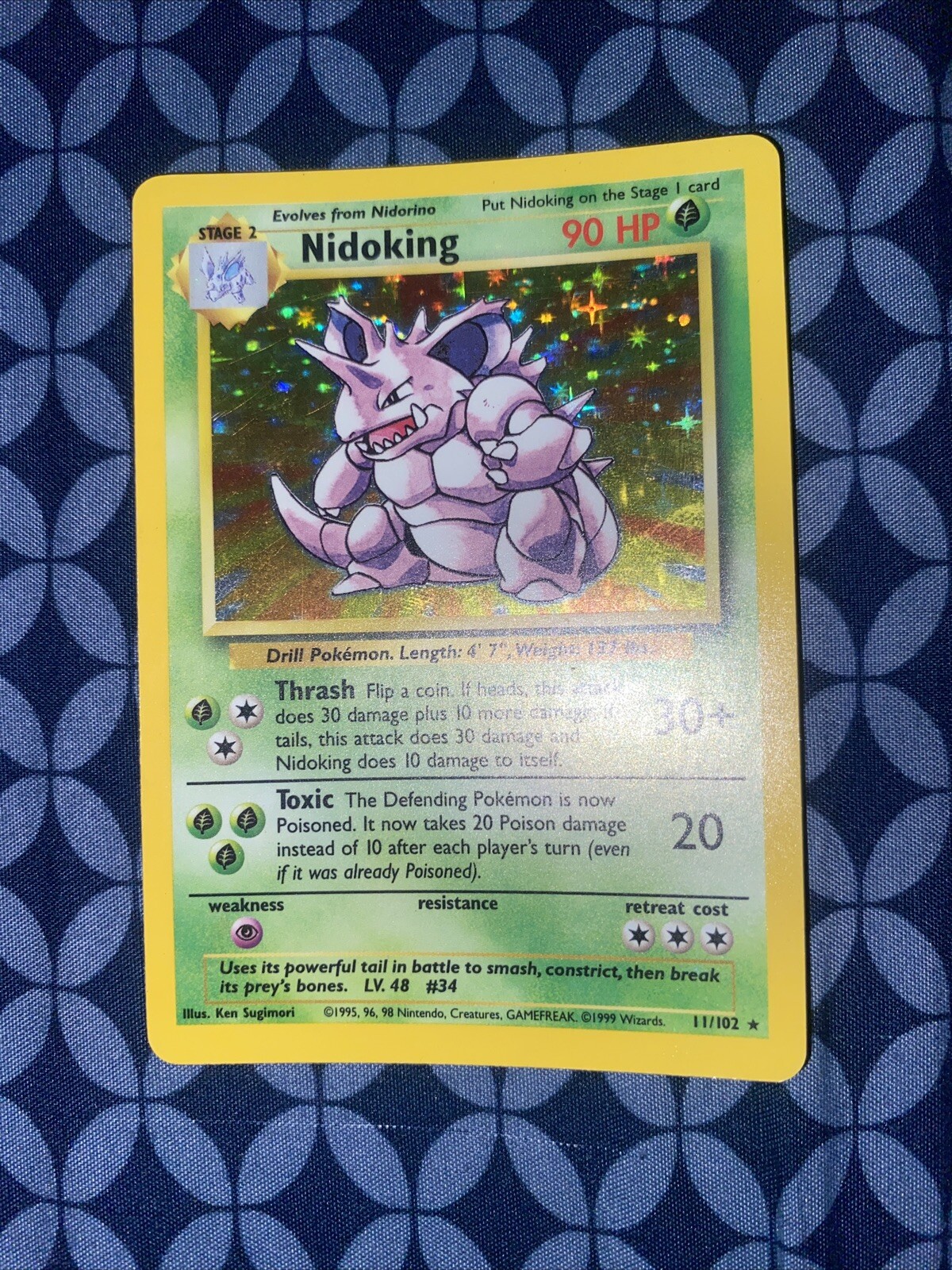 Pokémon Nidoking 11/102 Holo Rare Base Set Shadowless 1999 WOTC Pokémon | NM/LP