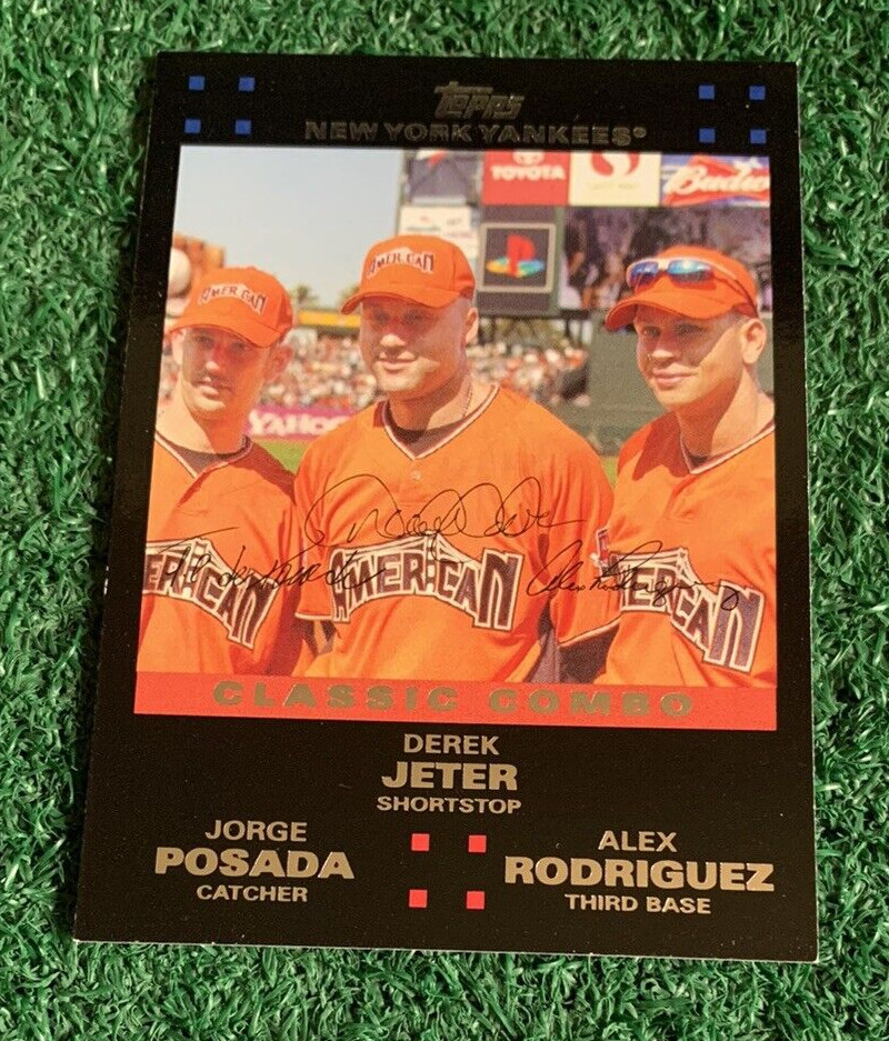 DEREK JETER MLB HOF - POSADA - RODRIGUEZ - 2007 TOPPS UPDATE - COMBO CARD #UH278