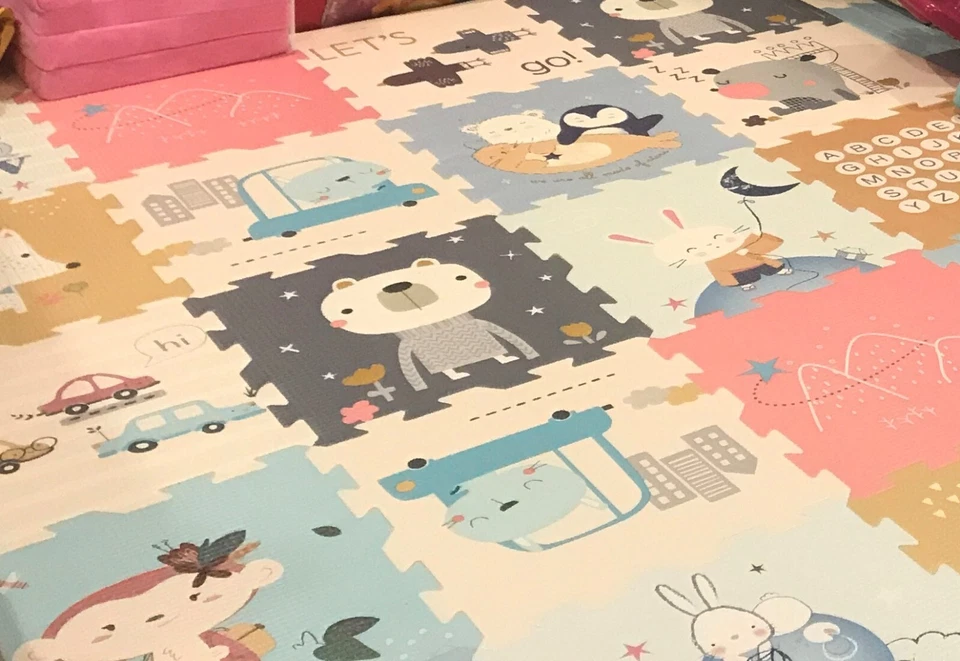 38-PC Puzzle Mat Interlocking Floor Extra Large Thick Baby Kids XPE Foam 21.5" - Image 2 of 4