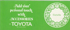 Vintage Early 1970s Toyota Corolla Brochure / Accessories Catalog