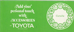 Vintage Early 1970s Toyota Corolla Brochure / Accessories Catalog