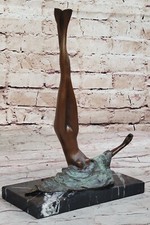 Mario Nick Signed Original Abstract Nude Woman Bronze Sculpture Figurine Figure