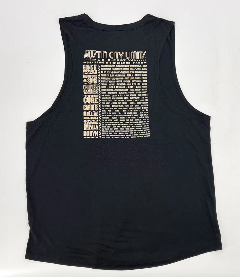 Camisa Austin City Limits Mujer Grande Negra Tanque 2019 Music Guns Roses Eilish Ca Foto 2 de 4