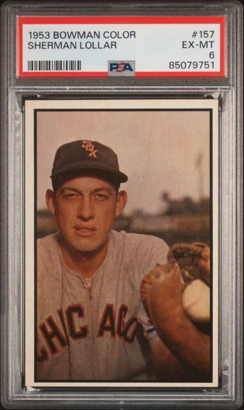 1953 Bowman Color #157 Sherm Lollar PSA 6 White Sox  (9751)