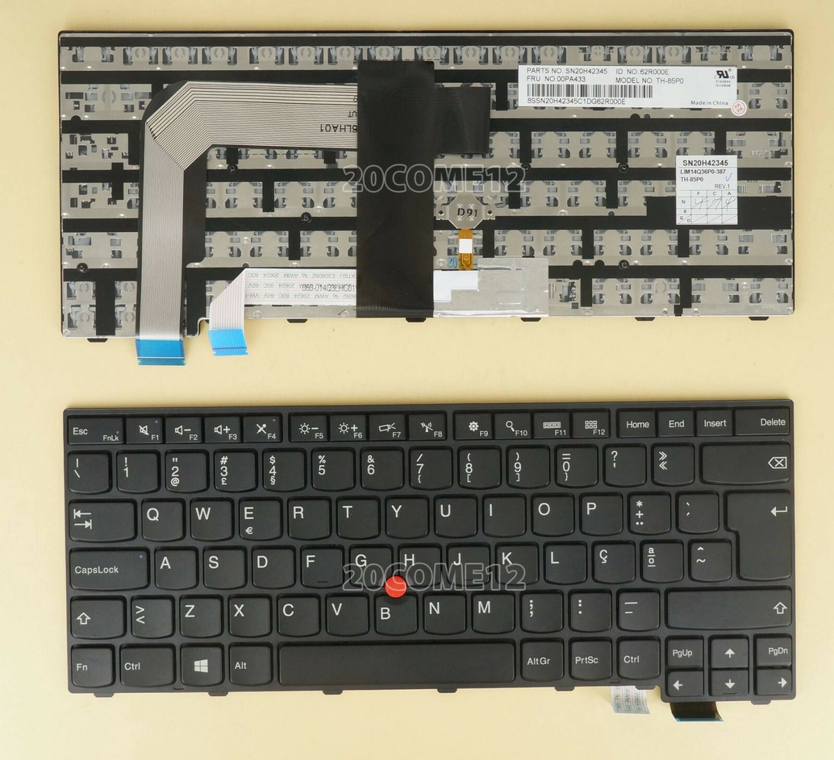 New for Lenovo Thinkpad T460S T470S keyboard Black Frame