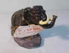 Vintage Wooly Mammoth Plastic Dinosaur Coin Bank w Tag 1987 Small World Import