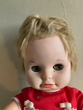 Vintage 1989 Mattel Magic Nursery 14” Toddler Baby Doll W/Original Outfit Dress