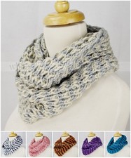 Multi Color Knit Infinity Winter Scarf Elastic Warm Striped Circle Loop Cowl
