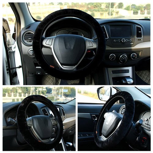 Auto Innenraum Plüsch Warm Lenkrad Bezug Auto Stylisch Winter Kunstfell Set G0 - Bild 6 von 12