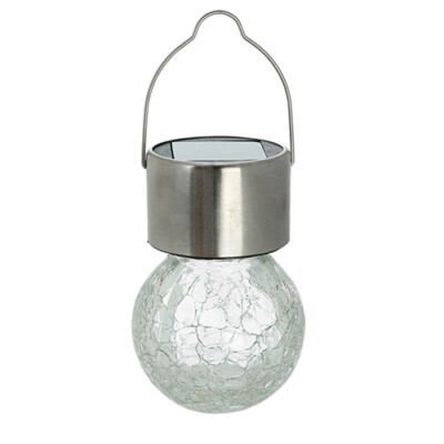 Kynast Garden Edelstahl LED Solar Glaskugel in Bruchglas Optik blau