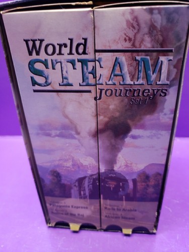 VCR VHS WORLD STEAM JOURNEYS SET 1 4 ORE Crg 1244 Locomotiva Vapore Patagonia - Foto 7 di 7