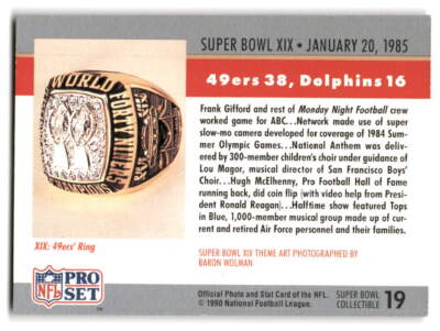 Super Bowl XIX 1990 Pro Set #19 FOOTBALL | eBay