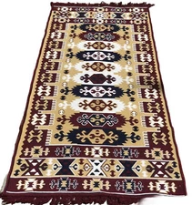 3x7 Traditional Vintage Handmade Geometric Kilim Floor Rug Carpet