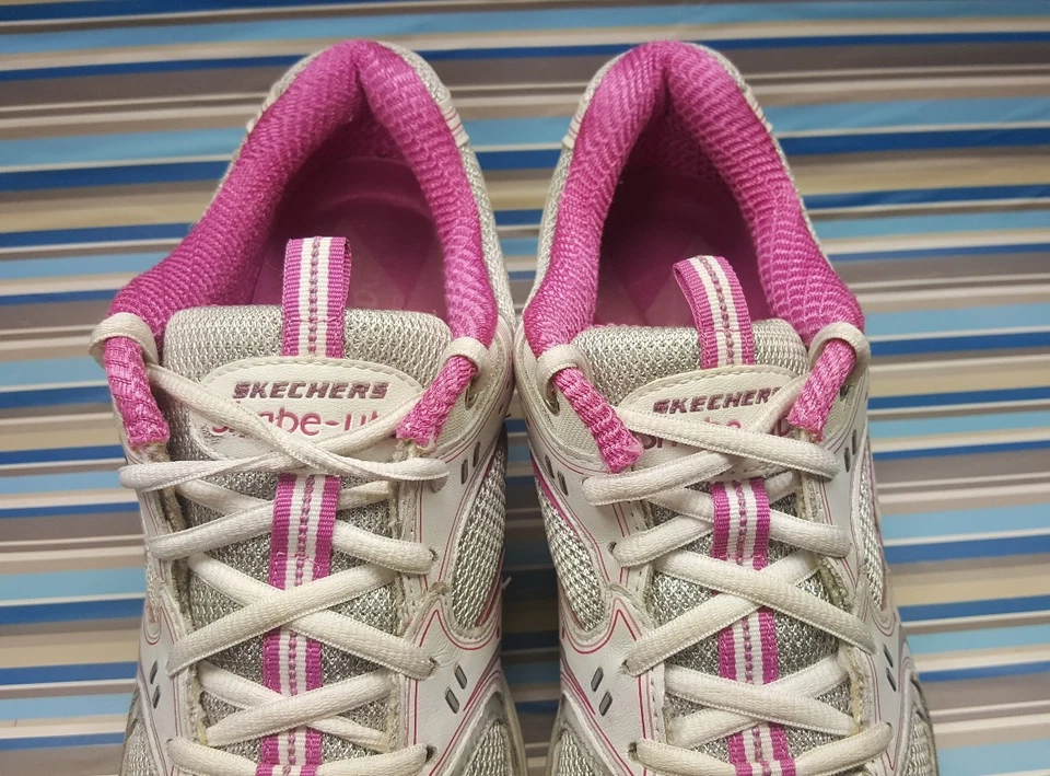 Skechers Shape Ups 女式粉色白色色调步行运动鞋 8.5 — 第 4/4 张图片