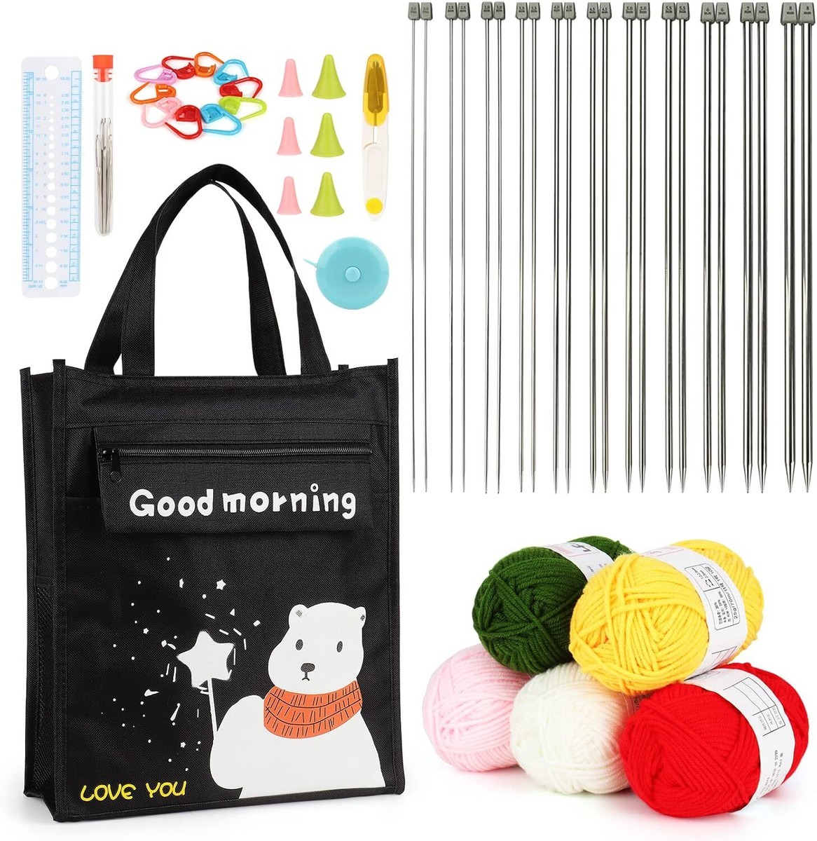 Aeelike Knitting Kit, Knitting Set with 11 Pairs of Metal Knitting