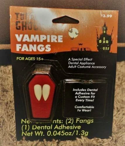 Disfraz de Vampiro Drácula Halloween 54" Capa Negra, Dientes Colmillos Maquillaje Adulto 3 Piezas Foto 4 de 4