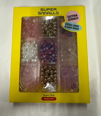 Super Smalls Super Pink Bead Kit-Ultra Sparkle-Extra Large And Luxe Gems New