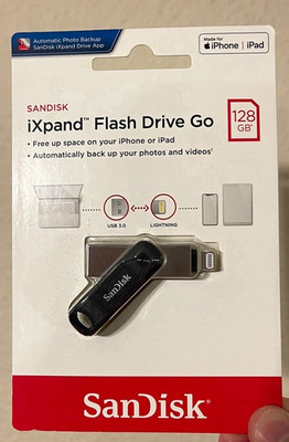 SanDisk 128GB iXpand Flash Drive Go, for iPhone and iPad - and Computers SDIX60