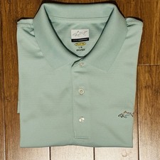 Greg Norman Play Dry Polo Shirt Men's Large Green Short Sleeve Golf