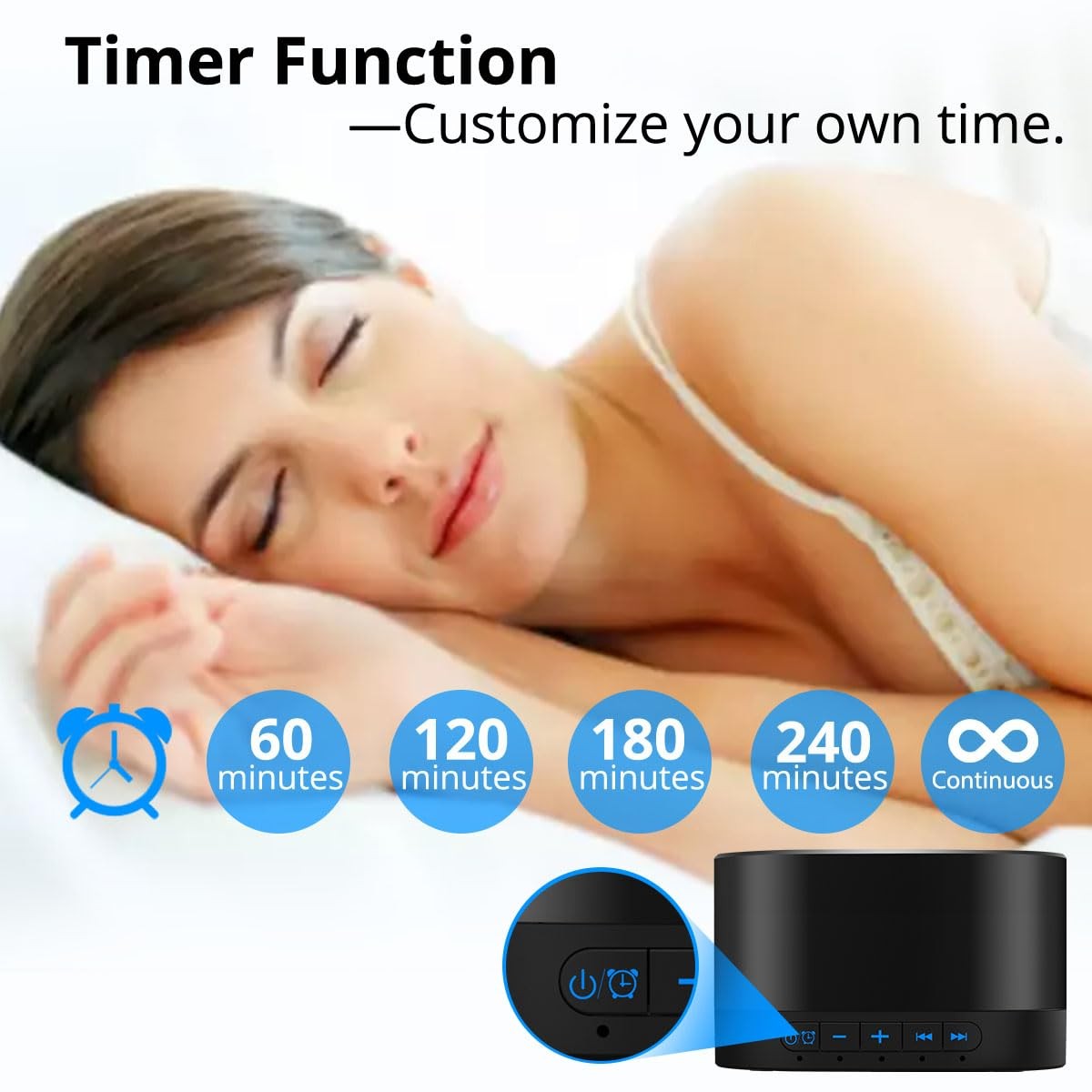 White Noise Machine with 20 Non Looping Natural Soothing Sounds Memory Functi...