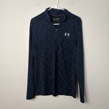 Under Armour Women s Medium Fitted Long Sleeve Pullover Top Blue Heatgear M6