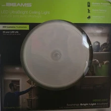 Mr. Beams Indoor/Outdoor LED UltraBright White Ceiling Light Battery Powered NEW