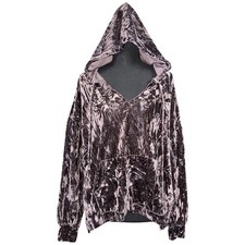 Earthbound Trading Co Crushed Velvet Hoodie Brown Sz Small Boho Whimsigoth Comfy