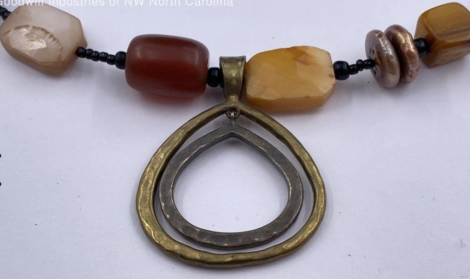 Collar colgante martillado Silpada plata de ley 20" Foto 3 de 4