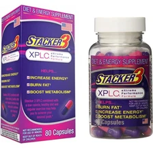 Stacker 3 XPLC Dietary Suppl Fat Burner Energy And Thermogenic Booster 80cap