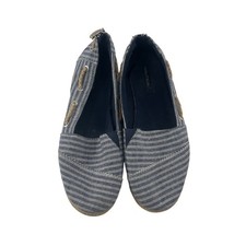 Nautica Women's Striped Boat Shoes Espadrille Flats Navy Blue Size 7