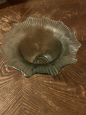 Vintage Decorative Aquamarine Glass Bowl Diamond Splash Pattern 4