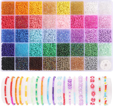 3mm Seed Beads, 39 Colors Glass Seed Beads for Jewelry Making, 9600pcs 5 Types S