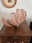 Vintage Art Deco Clam Shell Odeon Pendant Ceiling Light Lamp Shade 20s 30s Glass